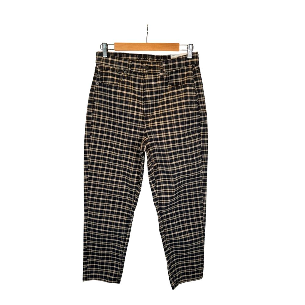 American Eagle Women’s 8S Plaid Stretch Mom Jeans High Rise Cotton Blend NWT